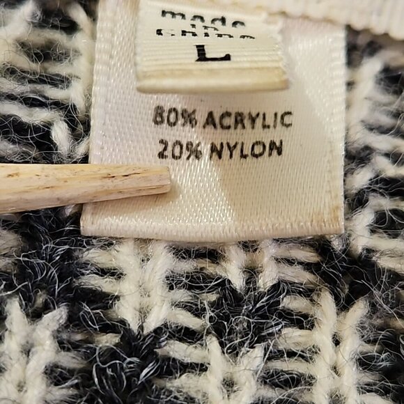 Monteau Los Angeles Hooded Open-Front Cardigan Size Large Knitted Southwestern - Picture 4 of 14